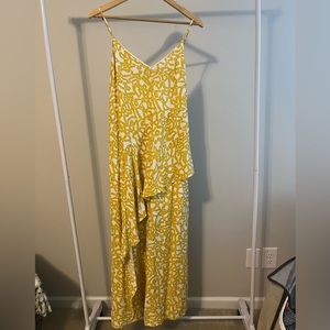 Anthropologie Maeve yellow and white print jumpsuit